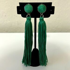 Green Tassel Earrings